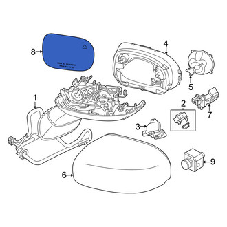 Mini OE - Front Left Door Mirror Glass