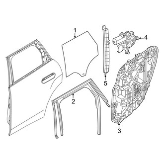 Mini OE - Rear Door - Glass & Hardware (Gas)
