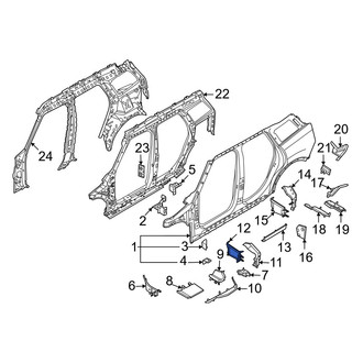 Mini OE - Front Right Inner Body B-Pillar Baffle Plate