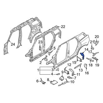Mini OE - Rear Right Outer Body B-Pillar Baffle Plate