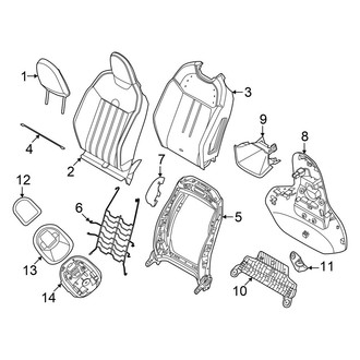Mini OE - Seats & Tracks - Passenger Seat Components (Seat Back, W/O Power, With Sport Seat), (Base / S)