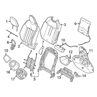 Mini OE - Seats & Tracks - Passenger Seat Components (Seat Back, With Power, With Sport Seat)