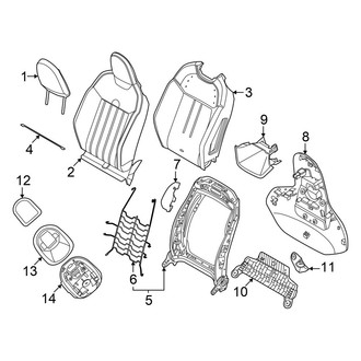 Mini OE - Seats & Tracks - Driver Seat Components (Seat Back, W/O Power, With Sport Seat), (Base / S)
