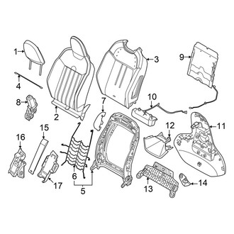 Mini OE - Seats & Tracks - Driver Seat Components (Seat Back, With Power, With Sport Seat)
