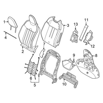 Mini OE - Seats & Tracks - Driver Seat Components (Seat Back, W/O Power, With Sport Seat), (Base / S Convertible)