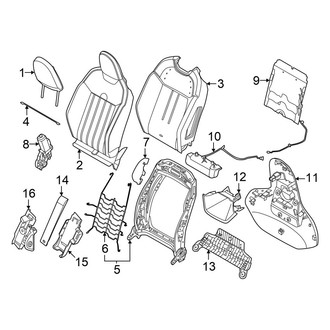 Mini OE - Seats & Tracks - Driver Seat Components (Seat Back, With Power, With Sport Seat), (Convertible)