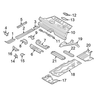 Mini OE - Pillars, Rocker & Floor - Floor & Rails (Hard Top), (Base / S 4 Doors)