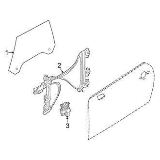 Mini OE - Door - Glass & Hardware (Hardtop), (Base / John Cooper Works / S 2 Doors Hatchback)