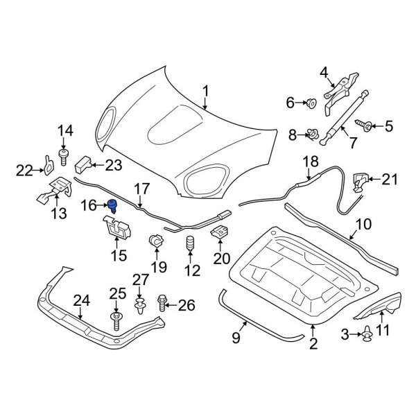 Mini OE 07146985055 Hood Latch Bolt