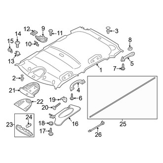 Mini OE - Roof - Interior Trim (W/O Sunroof), (Base / John Cooper Works ALL4 / S / S ALL4)