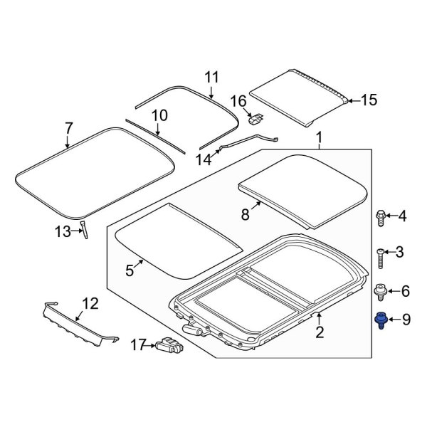 Sunroof Glass Screw