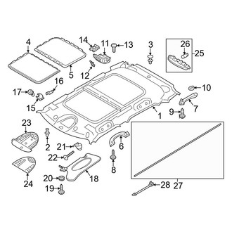 Mini OE - Roof - Interior Trim (With Sunroof), (Base / John Cooper Works ALL4 / S / S ALL4)