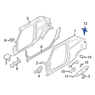 Mini OE - Rear Left Upper Body C-Pillar Baffle Plate
