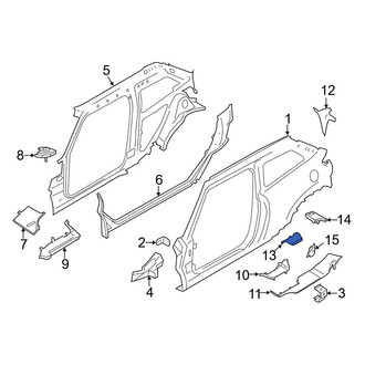 Mini OE - Rear Left Lower Outer Body C-Pillar Baffle Plate