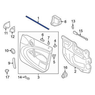 Mini OE - Front Left Inner Door Window Belt Weatherstrip