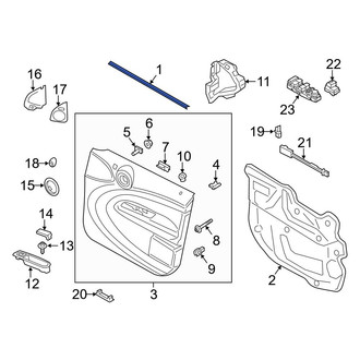 Mini OE - Front Left Inner Door Window Belt Weatherstrip