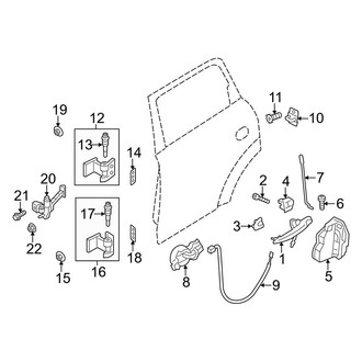Mini OE - Rear Door - Lock & Hardware (Base / S / S ALL4)