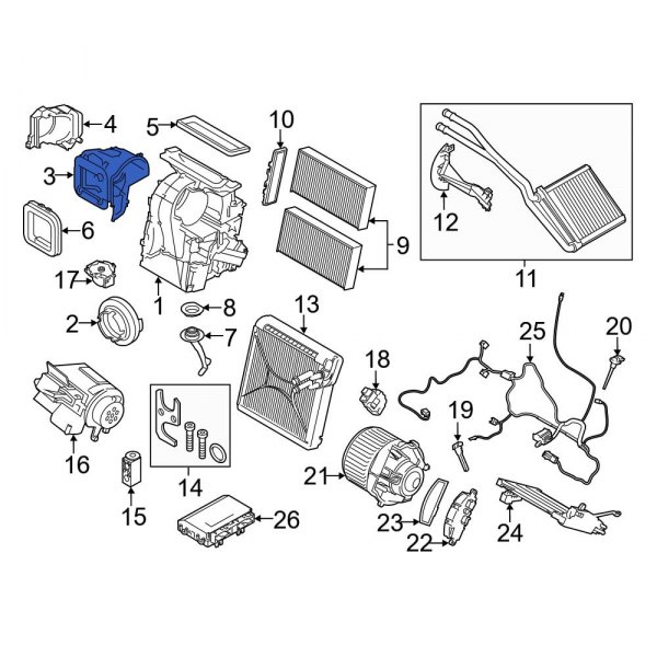 Mini OE 64119304015 HVAC Blower Motor Housing