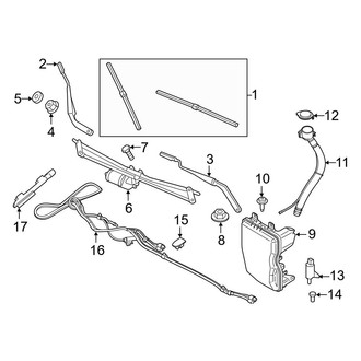 Mini OE - Windshield - Wiper & Washer Components (Base / ALL4 / John Cooper Works ALL4 / S / S ALL4 / S E ALL4)