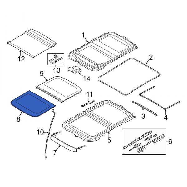 Mini OE 54107379619 Sunroof Glass
