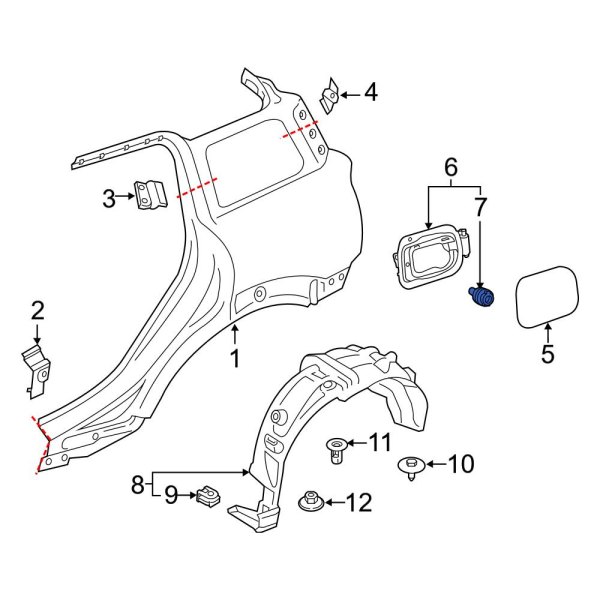 Mini OE 51177378243 Rear Fuel Door Latch