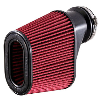 Mishimoto® - Performance Cotton Round Tapered Red Air Filter with Inlet Stack (3.5" F x 5" B x 7.1" H)