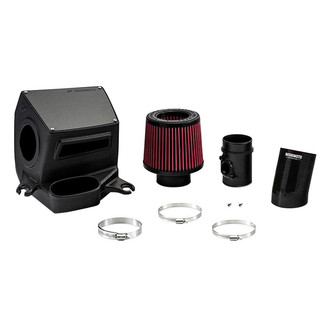 Mishimoto® - Performance Aluminum Silver Cold Air Intake System with Red Filter