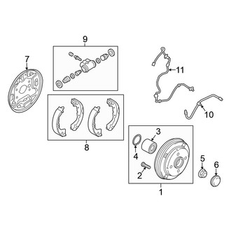 Mitsubishi OE - Rear Suspension - Brake Components (DE / ES)