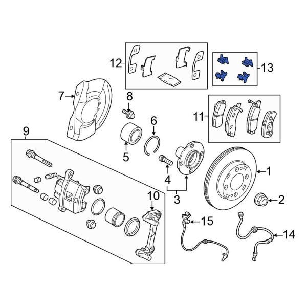 Mitsubishi OE 4605B146 Front Disc Brake Pad Retaining Clip