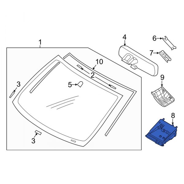 Mitsubishi OE 6107A092 Front Windshield Molding