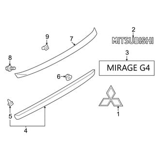 Mitsubishi OE - Trunk Lid - Exterior Trim (BE / ES / LE / SE)