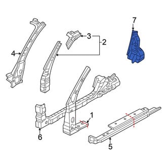 Mitsubishi OE - Right Body B-Pillar Reinforcement