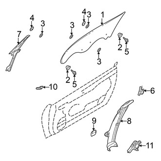 Mitsubishi OE - Door - Glass & Hardware (Spyder GS / Spyder GT / Spyder GTS)