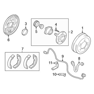 Mitsubishi OE - Rear Suspension - Brake Components (Drum Brakes), (GS / RS / Spyder GS)