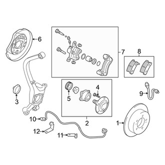 Mitsubishi OE - Rear Suspension - Brake Components (Disc Brakes), (GT / Spyder GT)
