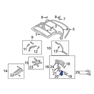 Mitsubishi OE - Left Convertible Top Mounting Plate