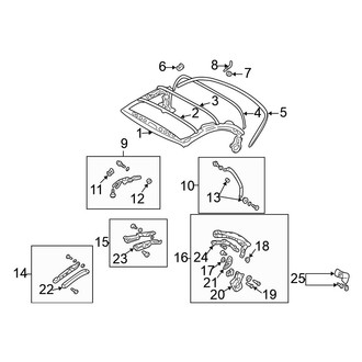 Mitsubishi OE - Convertible/Soft Top - Frame & Components (Spyder GS / Spyder GT)