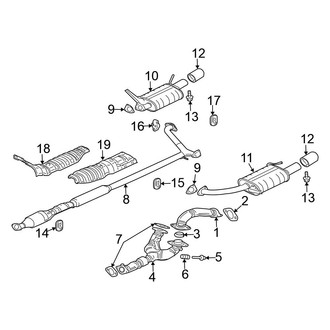 Mitsubishi OE - Exhaust System - Exhaust Components (Convertible / Hatchback 3.8L)