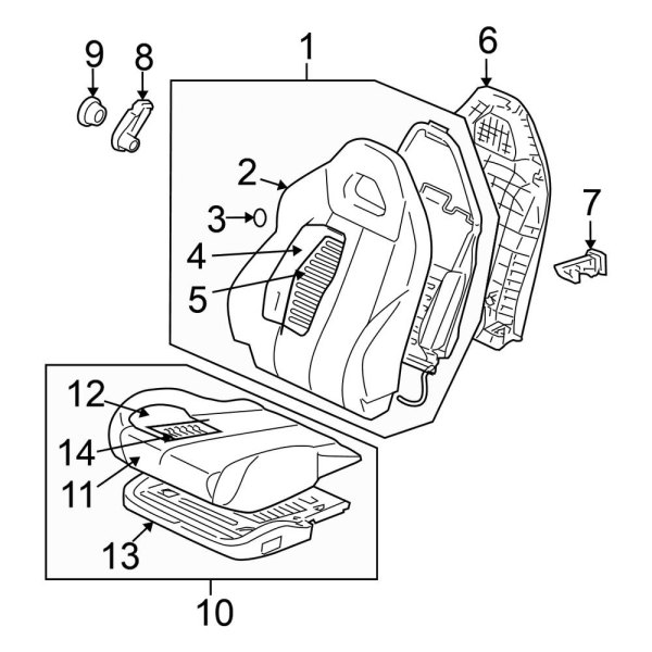 Seats & Tracks - Front Seat Components (Driver Side)