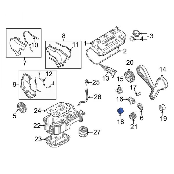 Engine Timing Belt Tensioner Pulley