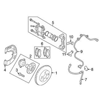 Mitsubishi OE - Front Suspension - Brake Components (DE / ES / GTZ / LS)