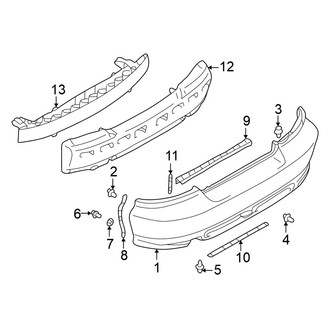 Mitsubishi OE - Rear Bumper - Bumper & Components