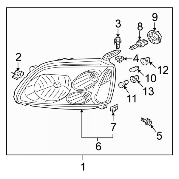 Front Lamps - Headlamp Components (W/O Projector Type)