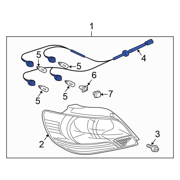 Mitsubishi OE MR598179 Rear Tail Light Wiring Harness