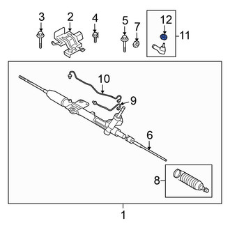 Mitsubishi OE - Front Outer Steering Tie Rod Nut