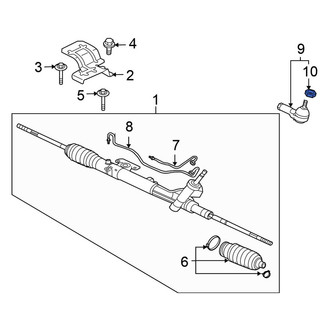 Mitsubishi OE - Front Outer Steering Tie Rod Nut