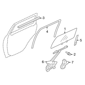 Mitsubishi OE - Rear Door - Glass & Hardware (ES / LS / SE / XLS)