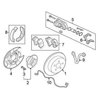 Mitsubishi OE - Rear Suspension - Brake Components (LS / XLS AWD)