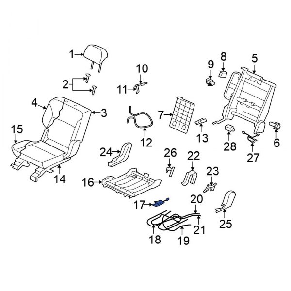 Folding Seat Latch Release Handle