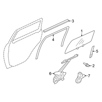 Mitsubishi OE - Rear Door - Glass & Hardware (ES / GT / SE / XLS)